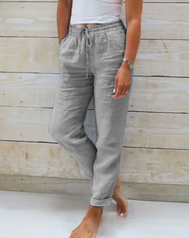 Monica™ | Cotton and Linen Trousers