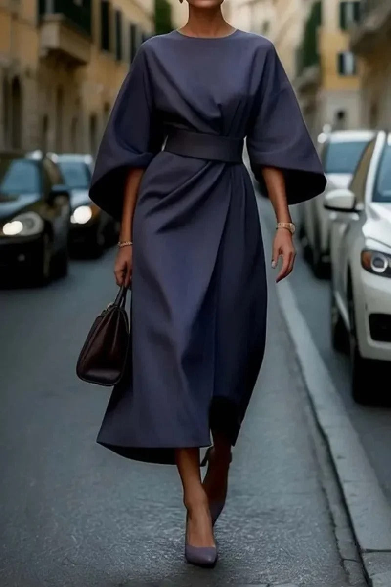 Rita™ | Elegant - Dress With Cap Sleeves And Belt