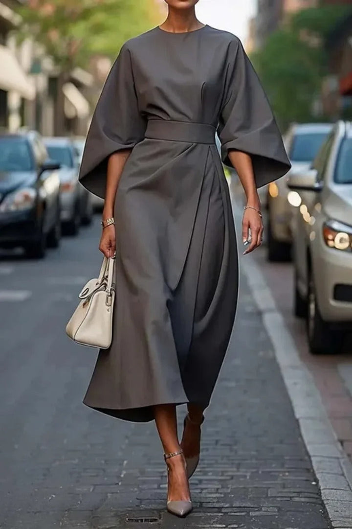 Rita™ | Elegant - Dress With Cap Sleeves And Belt