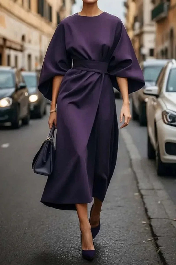 Rita™ | Elegant - Dress With Cap Sleeves And Belt