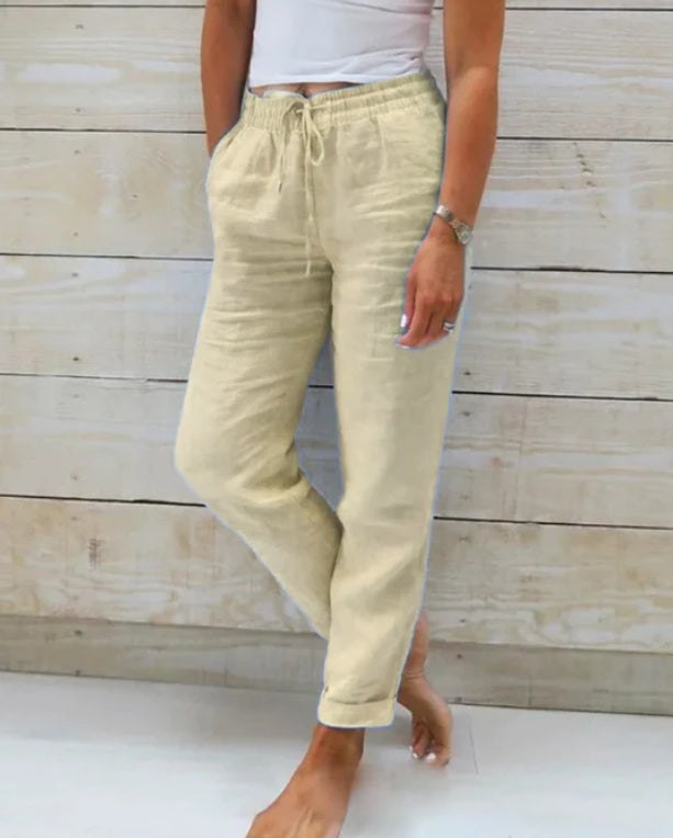 Monica™ | Cotton and Linen Trousers