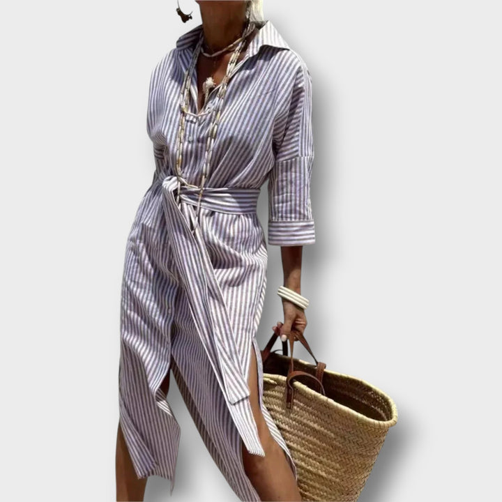 Lily | Striped dress with collar