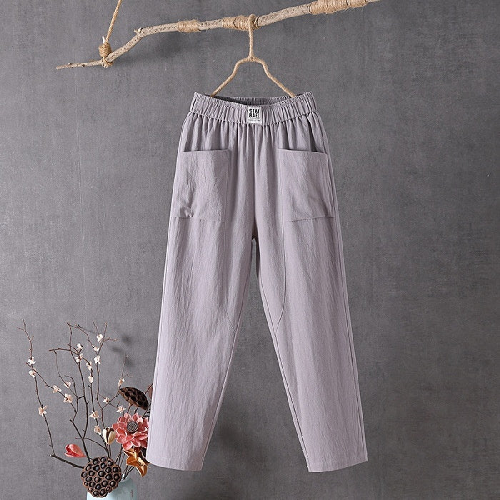 Ariella | Cotton and Linen High-Waisted Pants