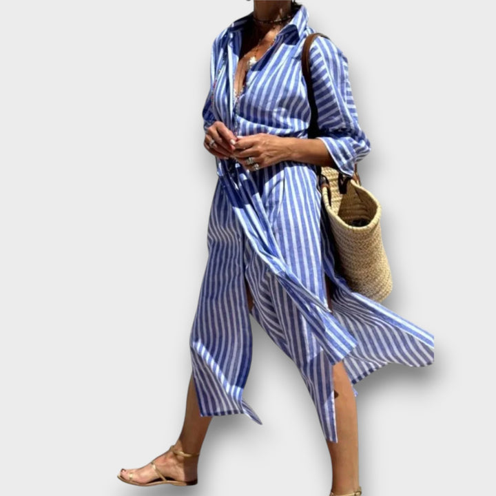 Lily | Striped dress with collar