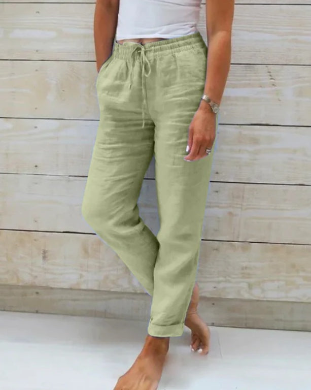 Monica™ | Cotton and Linen Trousers