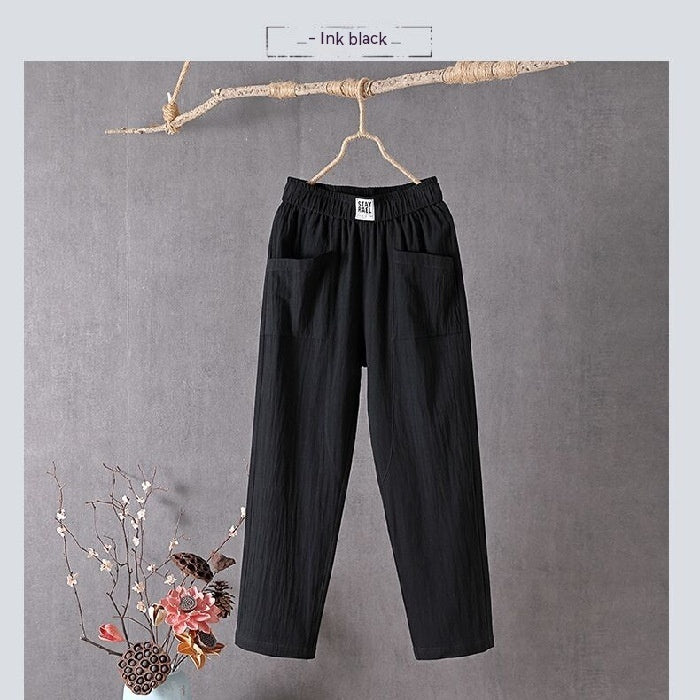 Ariella | Cotton and Linen High-Waisted Pants