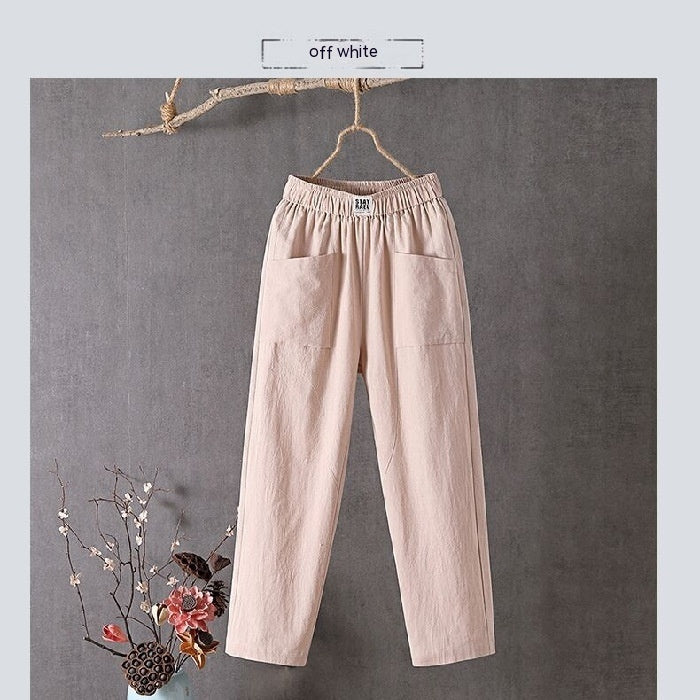 Ariella | Cotton and Linen High-Waisted Pants