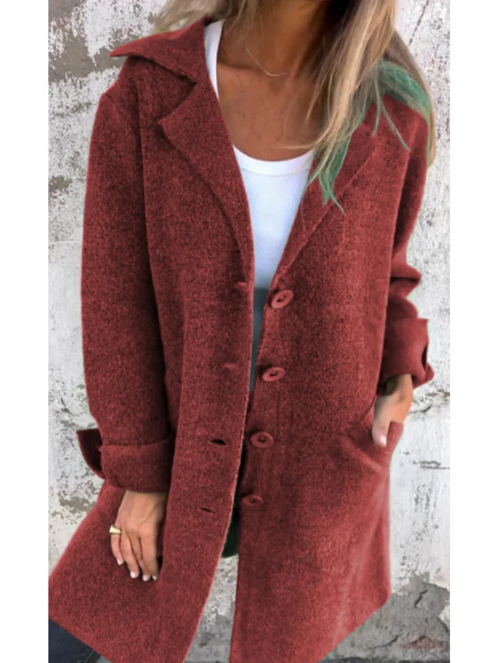 Estelle™ | Casual single-row jacket with lapels made of wool