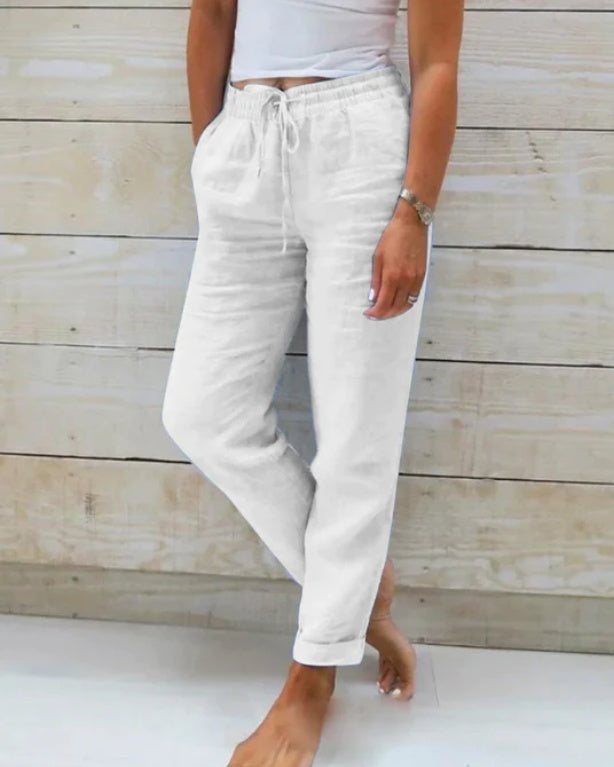 Monica™ | Cotton and Linen Trousers