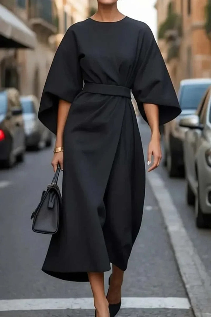 Rita™ | Elegant - Dress With Cap Sleeves And Belt