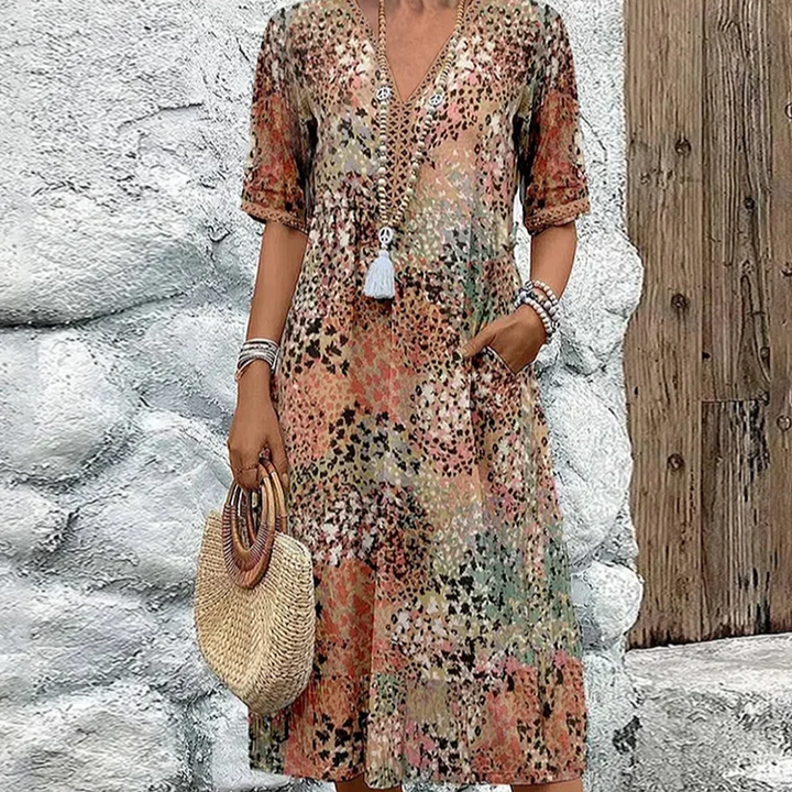 Neeltje™ | Vibrant mid-length dress