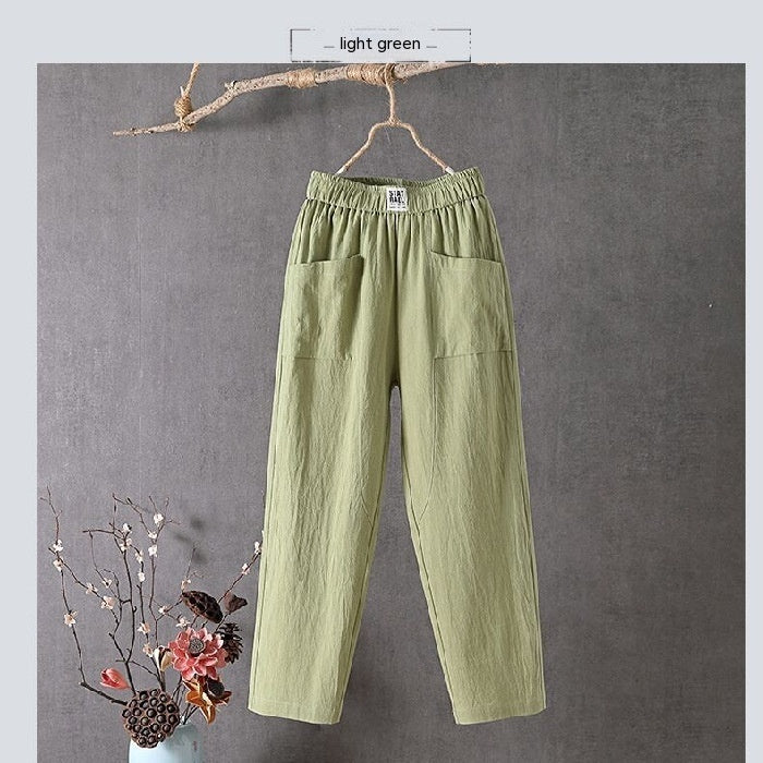 Ariella | Cotton and Linen High-Waisted Pants