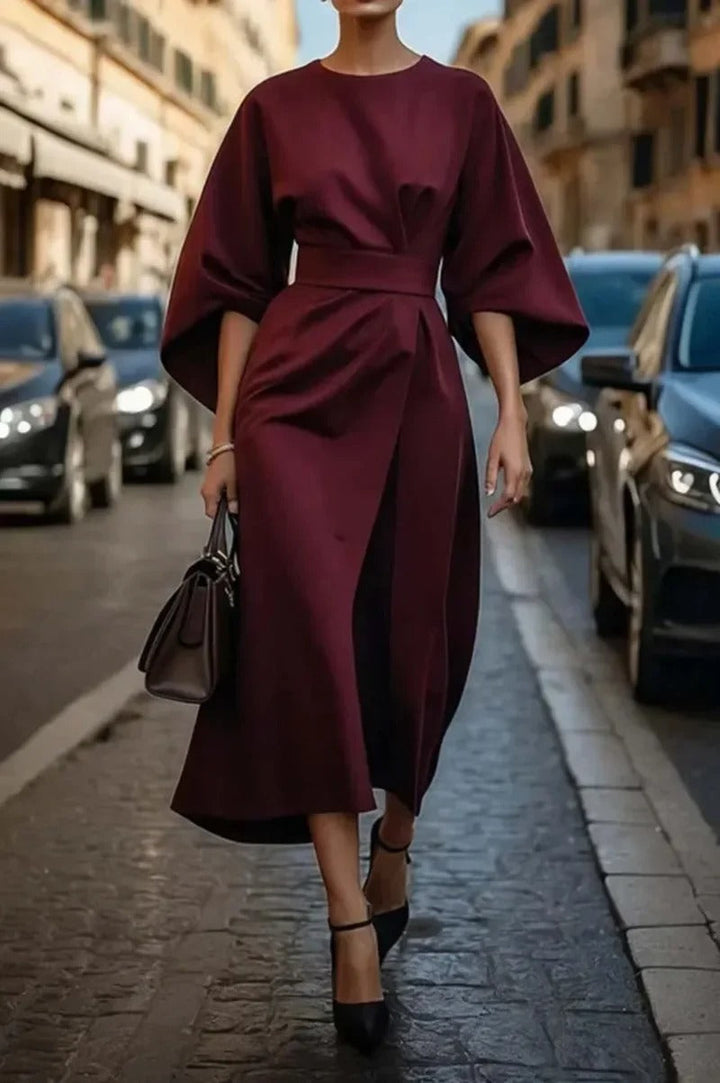 Rita™ | Elegant - Dress With Cap Sleeves And Belt