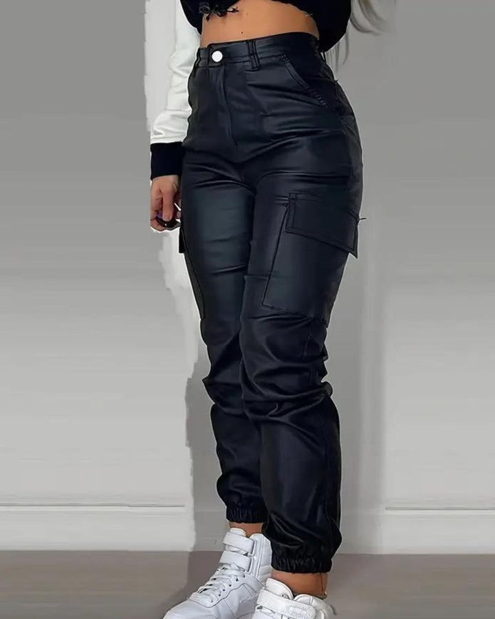 Lisa™ | Cargo Leather Pants