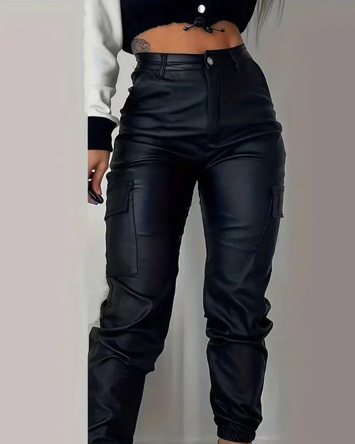 Lisa™ | Cargo Leather Pants