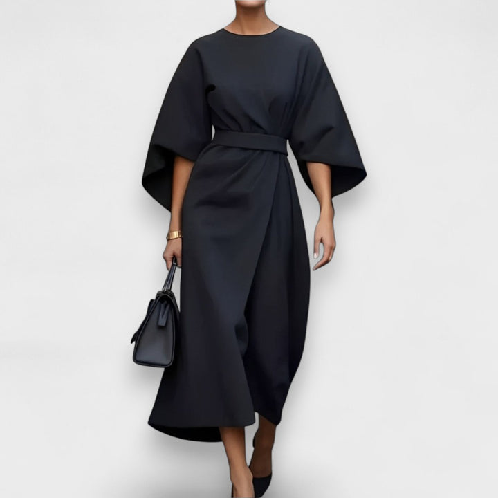 Rita™ | Elegant - Dress With Cap Sleeves And Belt