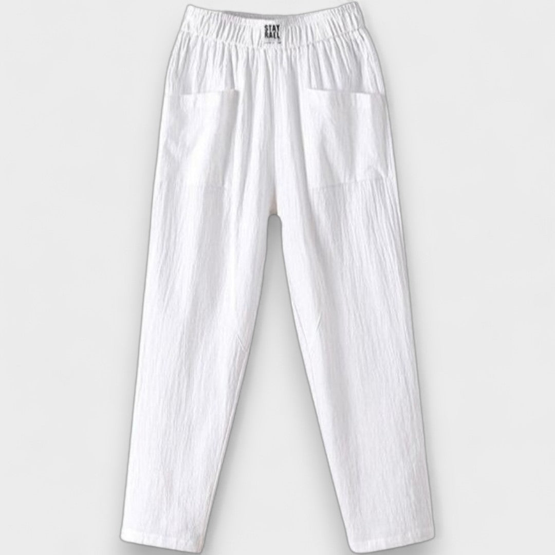 Ariella | Cotton and Linen High-Waisted Pants