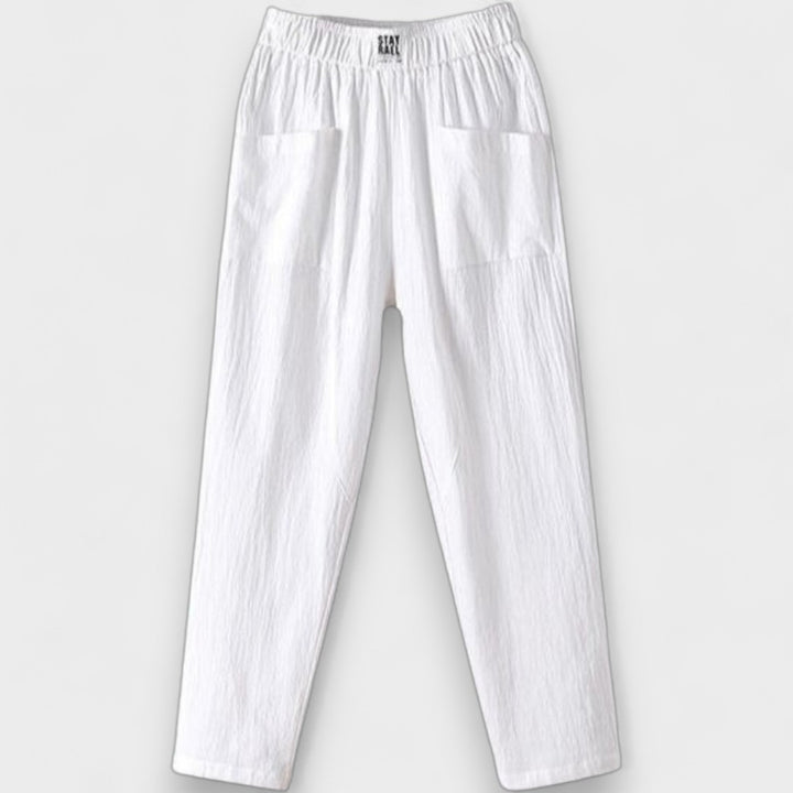 Ariella | Cotton and Linen High-Waisted Pants