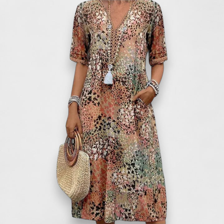 Neeltje™ | Vibrant mid-length dress